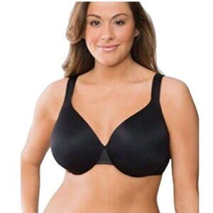 Lane Bryant Cacique Bra Smooth Satin Full Coverage Mesh UW Plus Size 42DDD Black